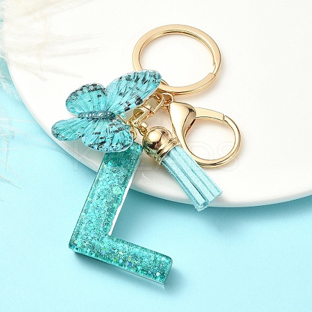 Resin & Acrylic & Faux Suede Tassel Keychain X1-KEYC-YW00119-12-1