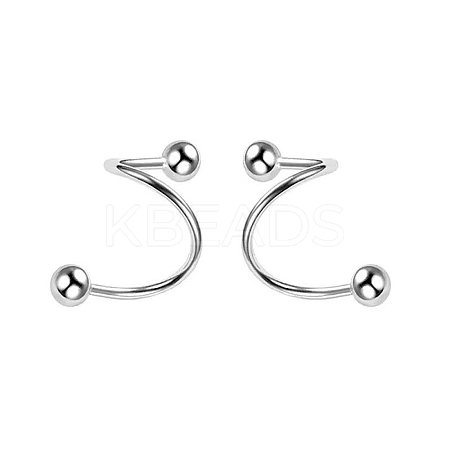 S925 Silver Heart Star Round Bead Hoop Earrings Five-pointed Star S-shaped Earrings AV9909-1-1