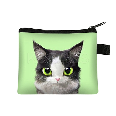 Cute Cat Polyester Zipper Wallets ANIM-PW0002-28S-1