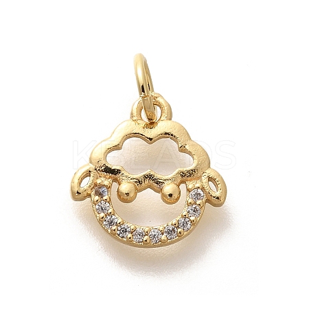 Rack Plating Brass Micro Pave Cubic Zirconia Pendants KK-H508-28G-06-1