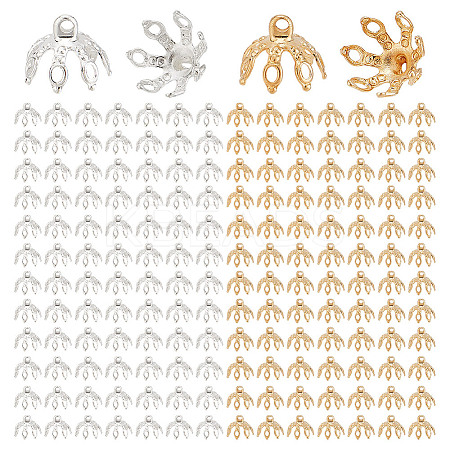 200Pcs 2 Colors Brass Bead Caps FIND-GO0003-29-1