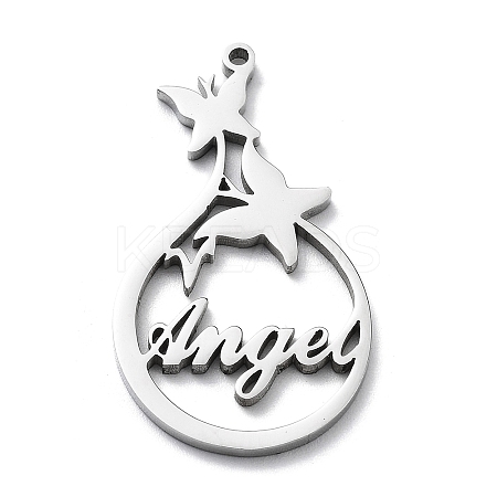 Non-Tarnish 304 Stainless Steel Pendants LS-STAS-D036-15P-1