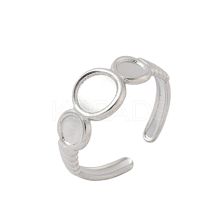 304 Stainless Steel Open Cuff Rings Findings RJEW-A079-10B-P-1