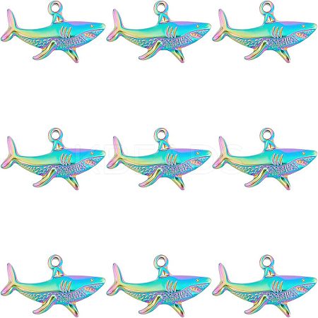 12Pcs Rack Plating 304 Stainless Steel Pendants STAS-UN0036-36-1