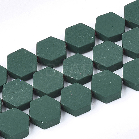 Spray Painted Non-magnetic Synthetic Hematite Beads Strands G-T116-03C-14-1