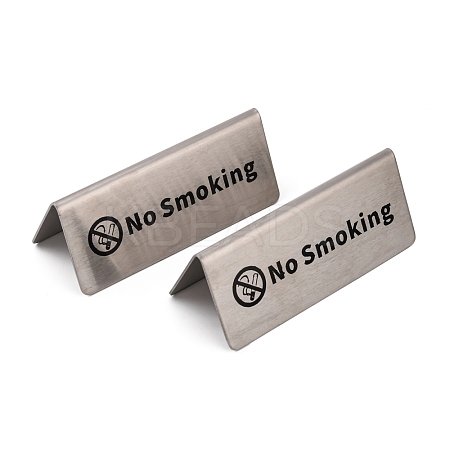 AHANDMAKER Stainless Steel No Smoking Sign Plate STAS-GA0001-14-1