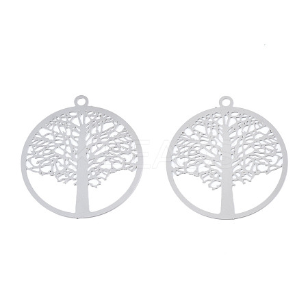 Non-Tarnish 201 Stainless Steel Filigree Pendants STAS-S118-038-1