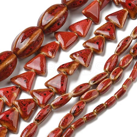 Handmade Porcelain Beads Strands PORC-B002-19C-1