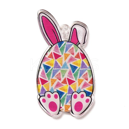 Easter Printed Transparent Acrylic Pendants MACR-P042-A05-1