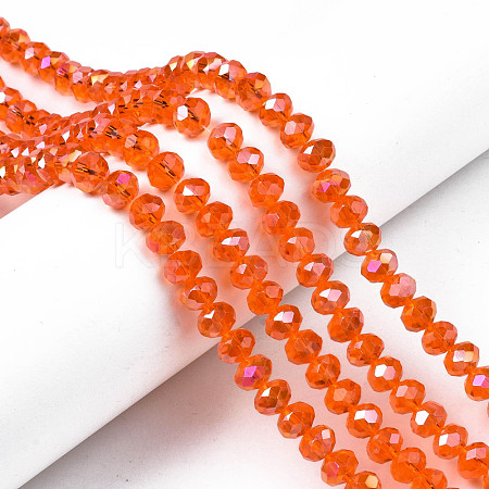 Electroplate Glass Beads Strands EGLA-A034-T10mm-B22-1