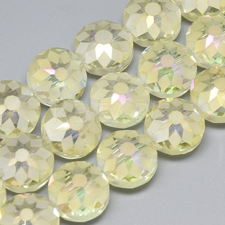 Electroplate Glass Beads Strands EGLA-Q084-12mm-12-1
