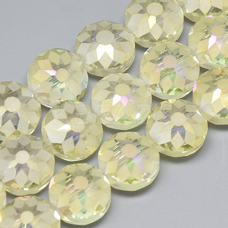 Electroplate Glass Beads Strands EGLA-Q084-12mm-12-1