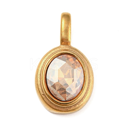 Golden Plated 304 Stainless Steel Rhinestone Pendants LS-STAS-Q253-01G-03-1