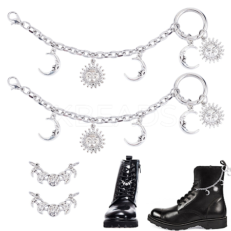 4Pcs 2 Styles Alloy Shoes Charms HJEW-DR00294-1