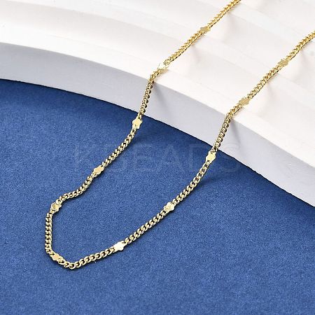 2MM Brass Star Twisted Chain Necklaces NJEW-M108-36G-1