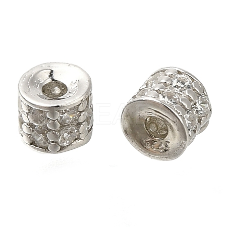 925 Sterling Silver Micro Pave Clear Cubic Zirconia Spacer Beads STER-U006-14P-1