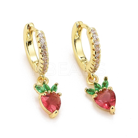 Rack Plating Brass Micro Pave Cubic Zirconia Huggie Hoop Earrings LS-EJEW-F278-11G-1