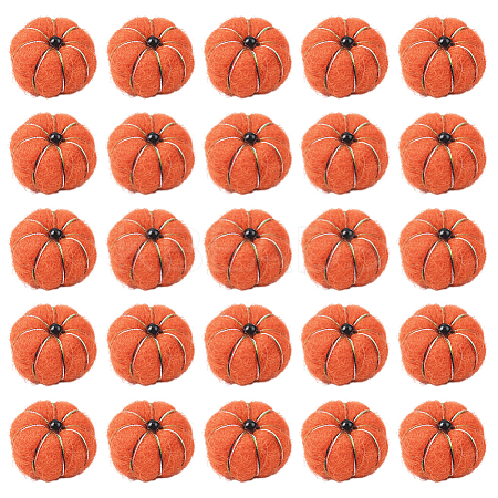 36Pcs Handwork Wool Needle Felting Pumpkin Ornaments AJEW-SC0031-39A-1