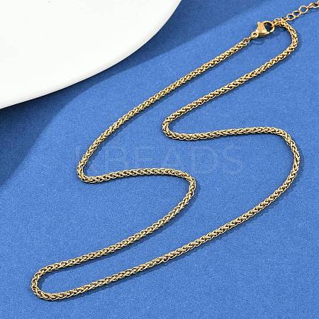 304 Stainless Steel Wheat Chains Necklaces for Unisex NJEW-K395-01A-G-1