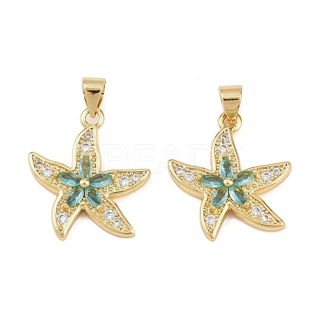 Brass Cubic Zirconia Pendants KK-L251-50G-1