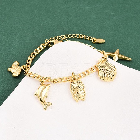 304 Stainless Steel Charm Bracelets BJEW-D359-04G-1