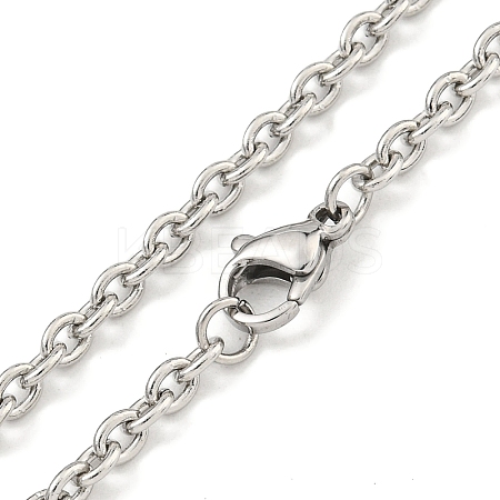 Non-Tarnish 201 Stainless Steel Cable Chain Necklaces for Women and Men NJEW-F322-10P-1