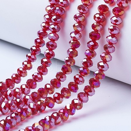 Electroplate Glass Beads Strands EGLA-A034-T4mm-B07-1