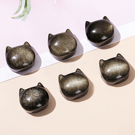 Natural Golden Sheen Obsidian Beads PW-WG16745-01-1