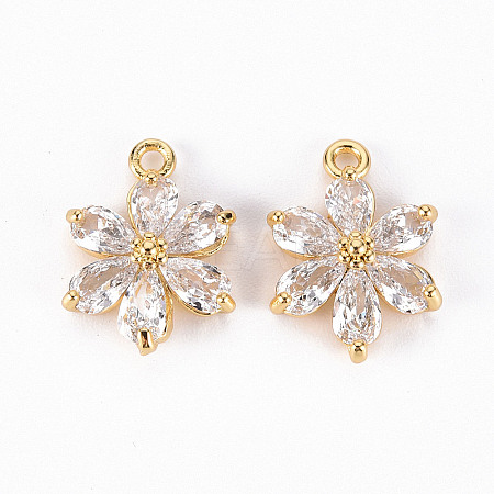Brass Clear Cubic Zirconia Pendants LS-X-ZIRC-S068-025-NF-1