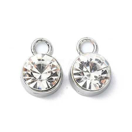 Rack Plating Alloy Rhinestone Charms FIND-M014-16F-P-1