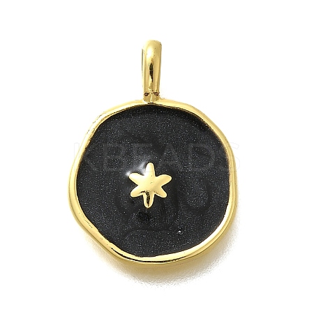Brass with Enamel Pendants KK-D295-31G-04-1