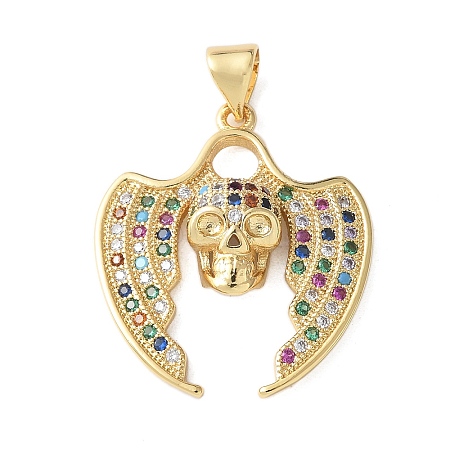 Brass Micro Pave Cubic Zirconia Pendants KK-A252-12G-1