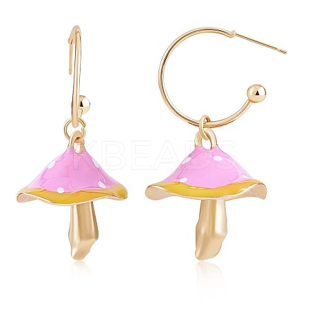 Enamel Mushroom Dangle Stud Earrings JE987D-1