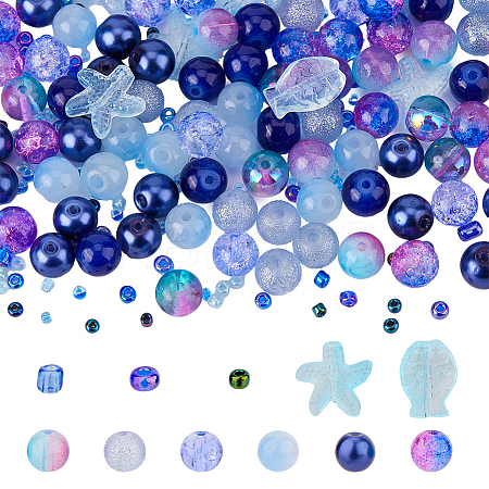 3 Bags Glass Beads GLAA-DC0001-37A-1