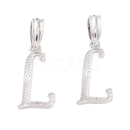 Rack Plating Eco-Friendly Brass Letter Pendants KK-K265-02P-L-1