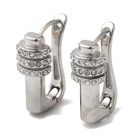 Stainless Steel & Rhineston Hoop Earrings for Women EJEW-C110-01P-1