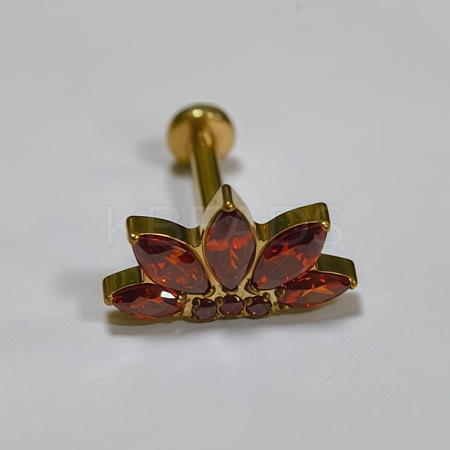 Flower Titanium Alloy Pave Cubic Zirconia Internally Threaded Labrets FS-WG35145-08-1