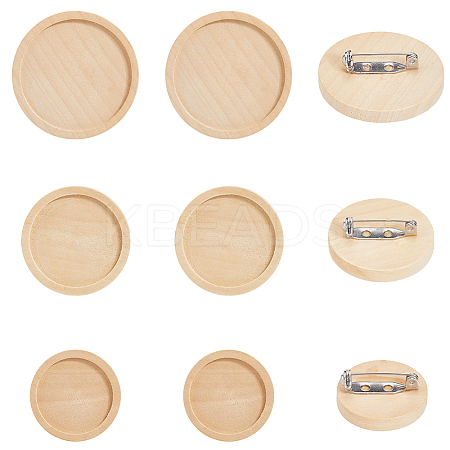 Dyed Wood Brooch Cabochon Settings FIND-SC0012-85C-1