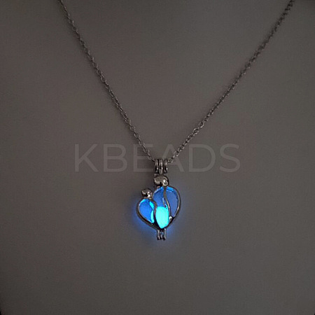 Alloy with Luminous Resin Bead Inside Pendant Necklaces for Women Men FS-WG4D5C2-15-1