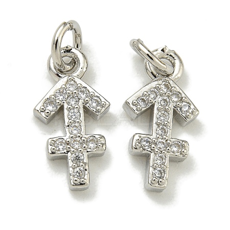 Rack Plating Brass Micro Pave Cubic Zirconia Pendants KK-K386-02H-P-1