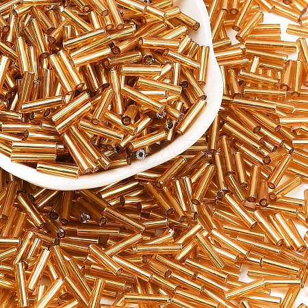 Silver Lined Transparent Glass Bugle Beads SEED-R028-2x9-B01-1