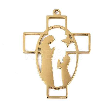 304 Stainless Steel Pendants STAS-G355-04G-1