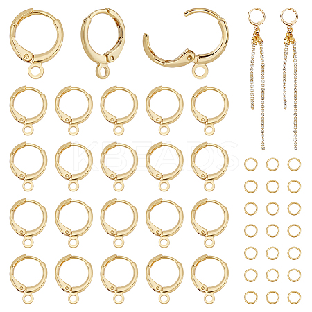 Brass Leverback Earring Findings KK-PH0012-67-1