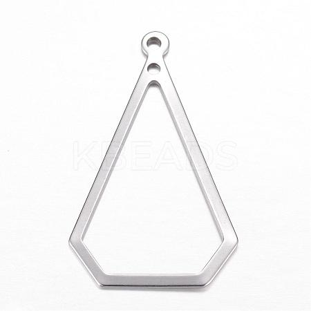 Tarnish Resistant 304 Stainless Steel Open Pendants STAS-P051-13-1