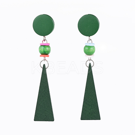 Pear Wood Dangle Earrings EJEW-JE03468-02-1
