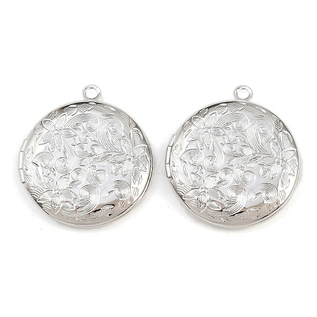Rack Plating Brass Locket Pendants KK-K277-06P-1