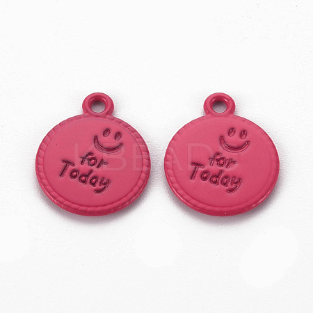 Spray Painted Alloy Pendants PALLOY-Q433-030G-RS-1