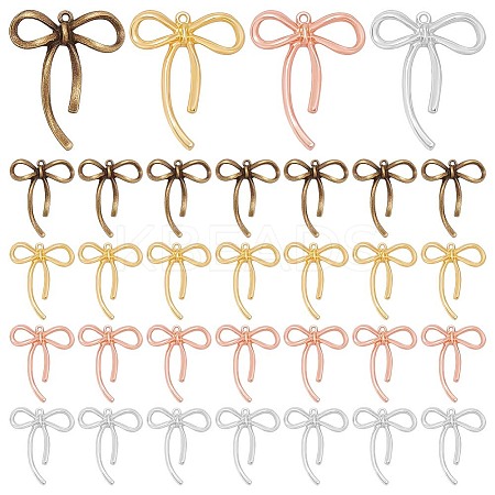 160Pcs 4 Colors Tibetan Style Zinc Alloy Pendants FIND-WR0012-59-1