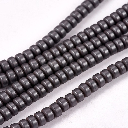 Matte Style Frosted Non-magnetic Synthetic Hematite Beads Strands LS-G-M007-78-1