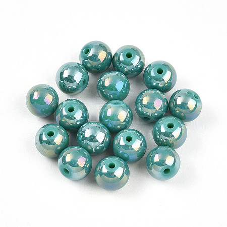 Electroplate Pearlized Glass Pearl Beads EGLA-T021-14B-04-1